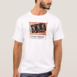 White graphic street art collage T-shirt. T-Shirt