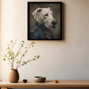 White Great Dane costume Poster