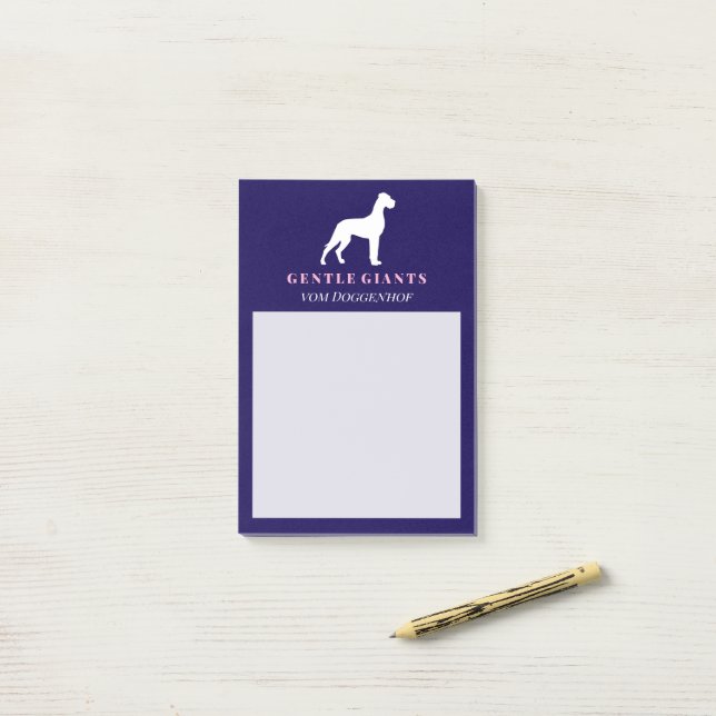 White Great Dane Post-It Notes (On Desk)