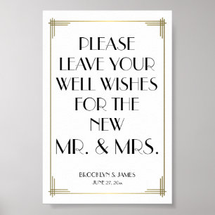 White Great Gatsby Guestbook Sign 4x6