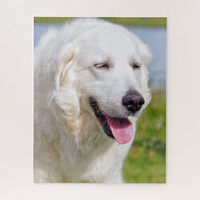 White Great Pyrenees Livestock Guardian Dog Jigsaw Puzzle (Vertical)