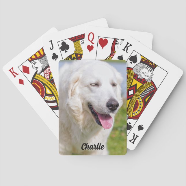 White Great Pyrenees Livestock Guardian Dog Playing Cards (Back)