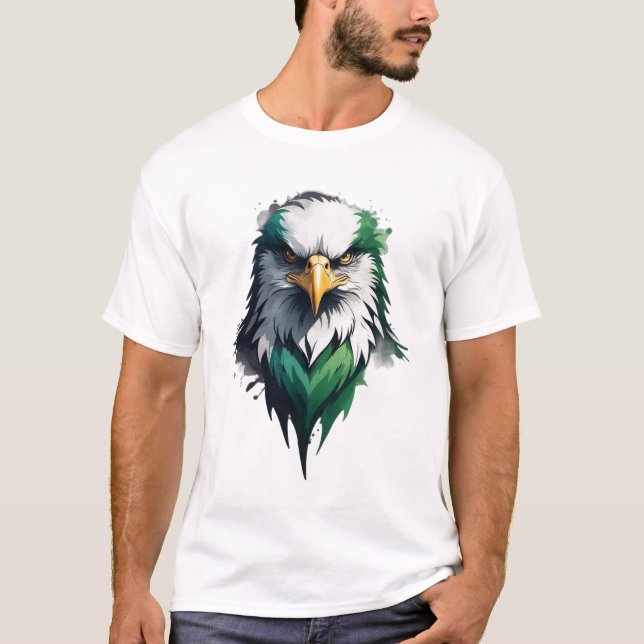 White Green Black Eagle Royal Luxury T-Shirt  (Front)
