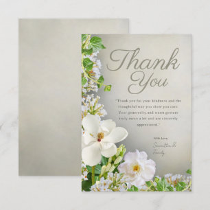 White & Green Botanical Thank You Card