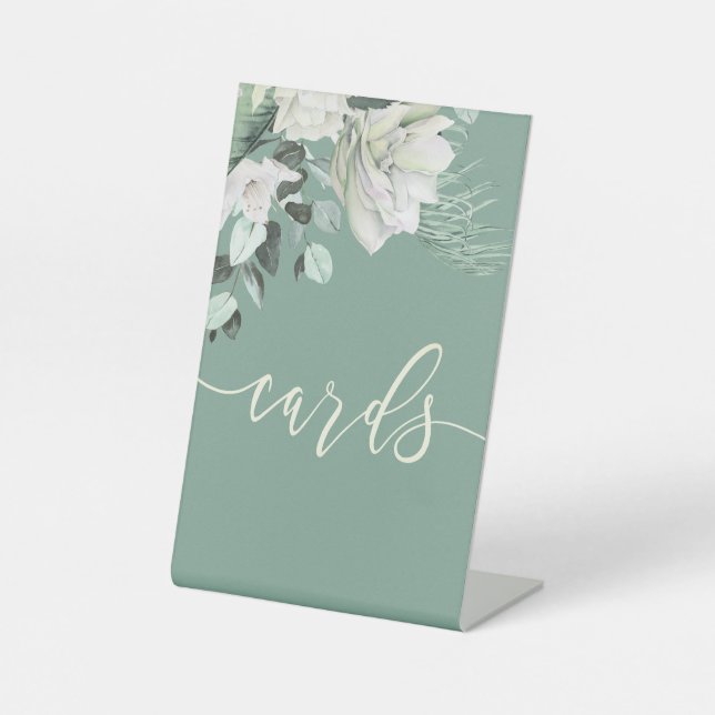 white green bouquet cards sign (Front)
