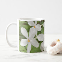White Green Floral Photo Mug