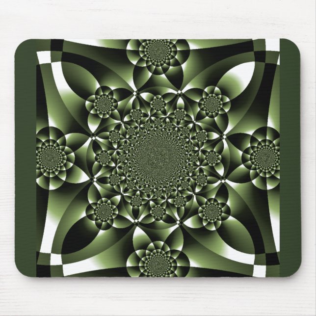 White Green Forest Leaf Petals Mouse Pad (Front)