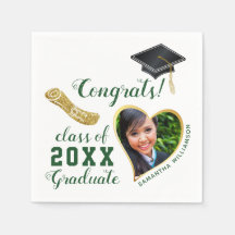 White Green Gold Class of 2025 Graduate Graduation