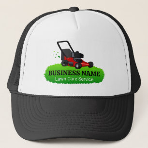 White Green Lawn Care and Service Professional Trucker Hat