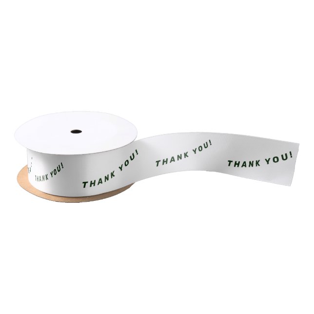 White & Green Lawn Care Service Thank You! Satin Ribbon (Spool)