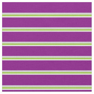 White, Green, Light Grey & Purple Coloured Pattern Fabric