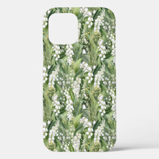 White Green Lilies of the Valley Flowers Art iPhone 12 Case