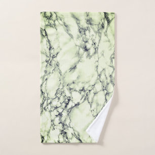 White Green Marble Stone Bath Towel Set