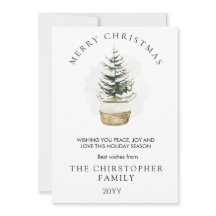 White Green Watercolor Merry Christmas