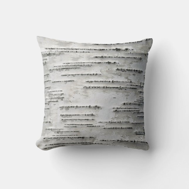 White, Grey and Black Birch Bark Cushion (Front)