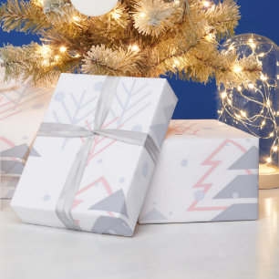 White grey and pastel pink wrapping paper