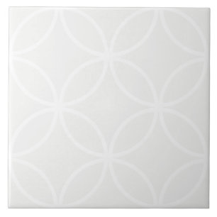 White grey and white petals circle diamond pattern ceramic tile
