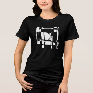 White Grey Art Gameboard Geometric MCM-inspired Tri-Blend Shirt