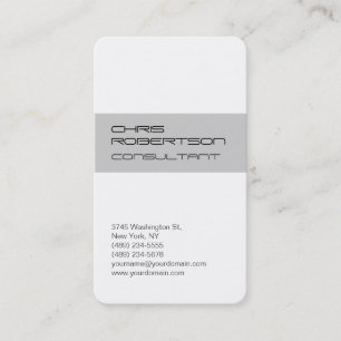 White Grey Attractive Charm Business Card