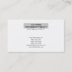 White Grey Attractive Charming Business Card