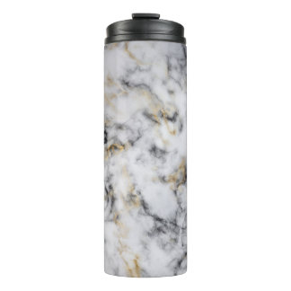 White Grey Black Gold Smoke Marble Thermal Tumbler
