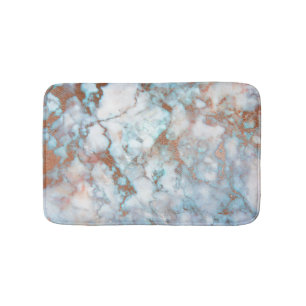White Grey Blue Marble Stone Brown Glitter Bath Mat