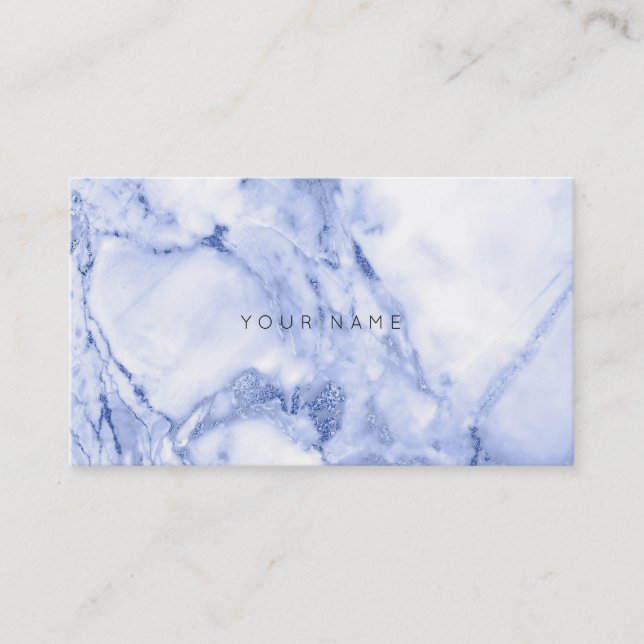 White Grey Blue Navy Marble Vip Business Card (Front)