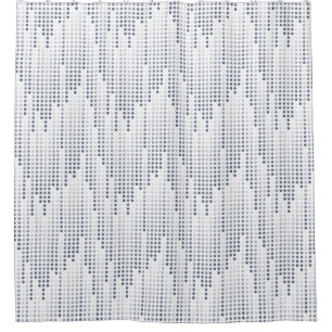 White Grey Blue polka dots matrix Shower Curtain