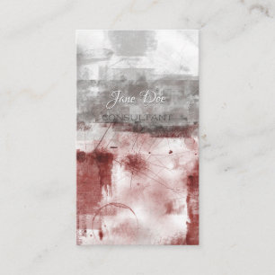 White Grey Burgundy Rustic Modern Abstract Nr56 Business Card