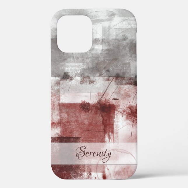 White Grey Burgundy Rustic Modern Abstract Nr56 Case-Mate iPhone Case (Back)