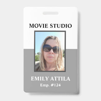 White Grey Business Badge ID Badge