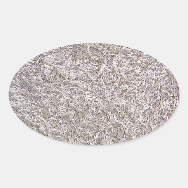White Grey Carpet Texture Background Oval Sticker (Front)
