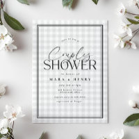 White Grey Farmhouse Gingham Couples Bridal Shower