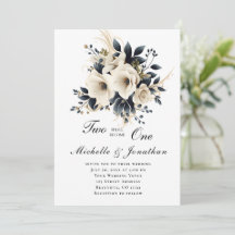 White Grey Floral Two Become One Bible Wedding