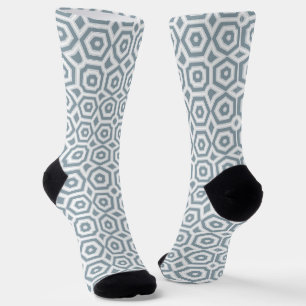 white grey geometric pattern art deco socks