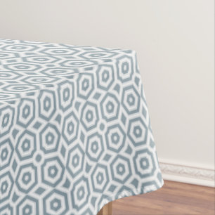 white grey geometric pattern art deco tablecloth