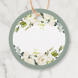 White Grey Green Mimosa Juice Tags for Handwriting