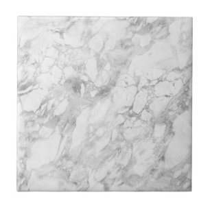 White Grey Marble Classic Elegant Beauty Glitz Ceramic Tile