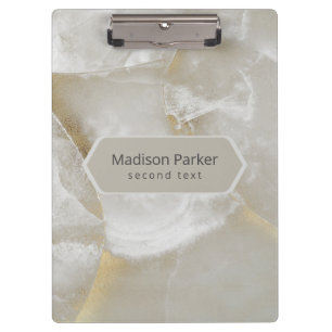White & Grey Marble Clipboard