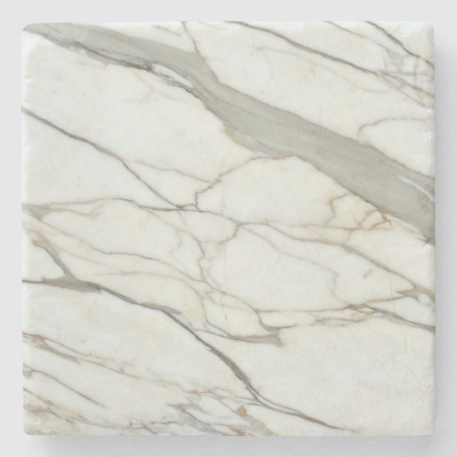 White grey marble luxurious design stone coaster (Front)