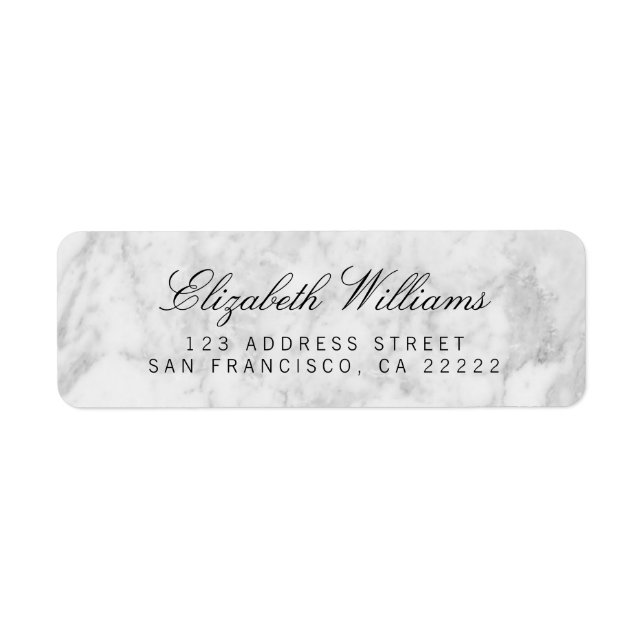 White Grey Marble Return Address Labels (Front)