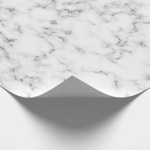 White Grey Marble Wedding Holiday Wrapping Paper