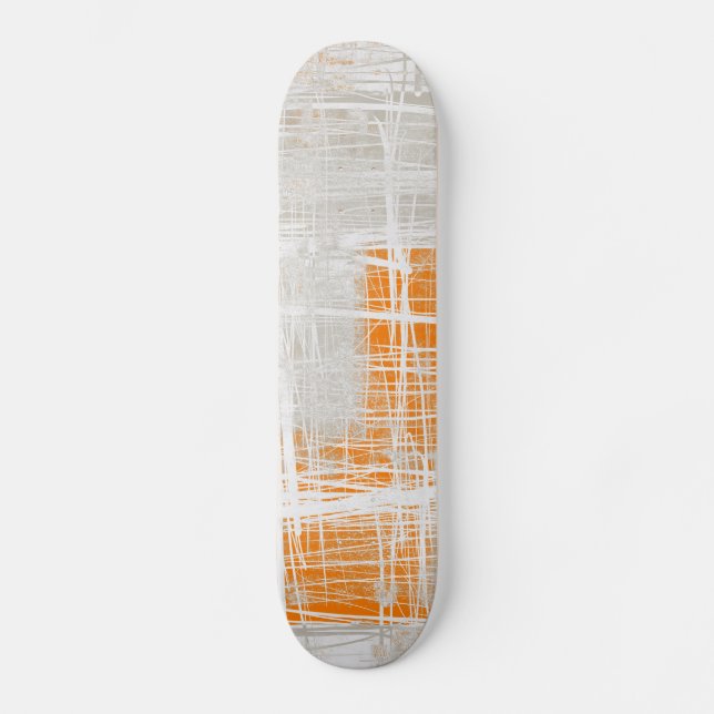 White grey orange abstract skateboard (Front)