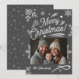 white grey photo  holiday card