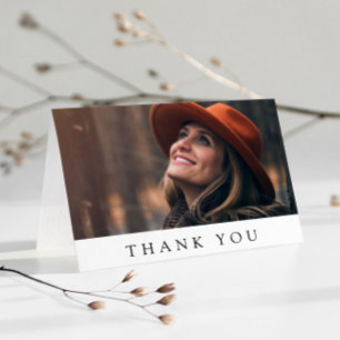 White Grey Photo Sympathy Thank You Card