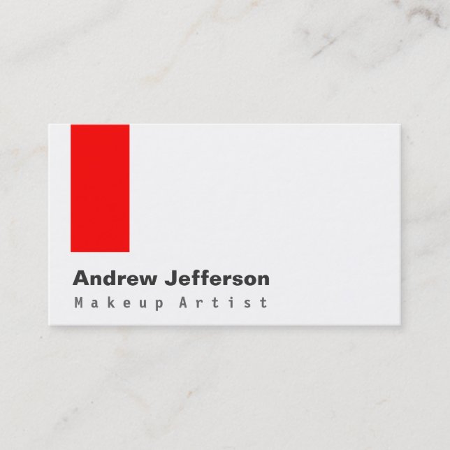 White Grey Red Professional Artist Business Card (Front)