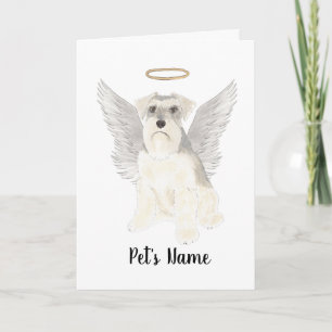 White Grey Schnauzer Sympathy Memorial Card