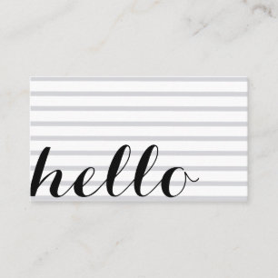 White grey simple elegant minimalist "hello" card