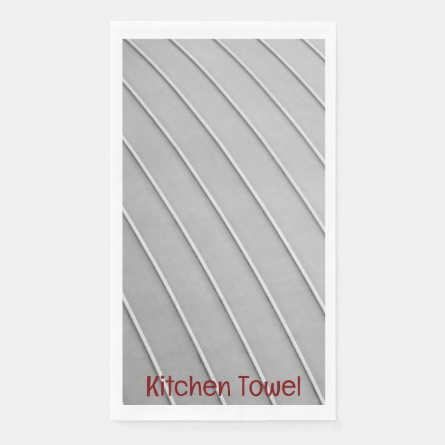 White Grey Stripes Kitchen Towel Napkin (Front)