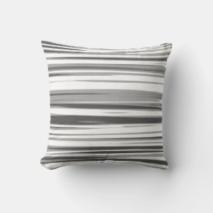 White Grey Stripes Pattern Cushion